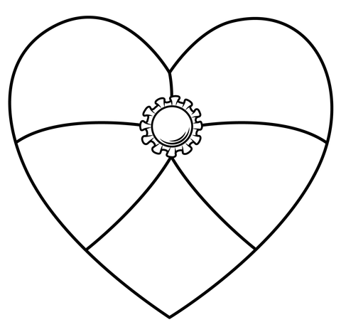 Valentines Heart Outline Coloring Page